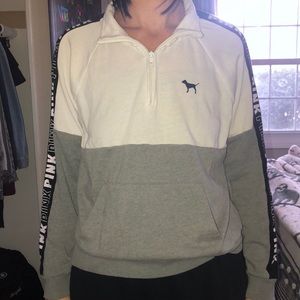 Color block (black/grey/white) Pink hoodie